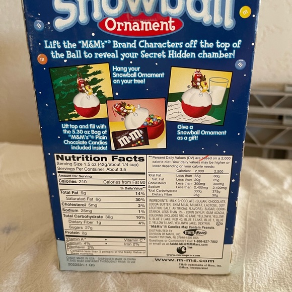 intage M&M's Ornament - 2001 Snowball Red & Yellow M&M Characters - NEW In Box. - Picture 4 of 7